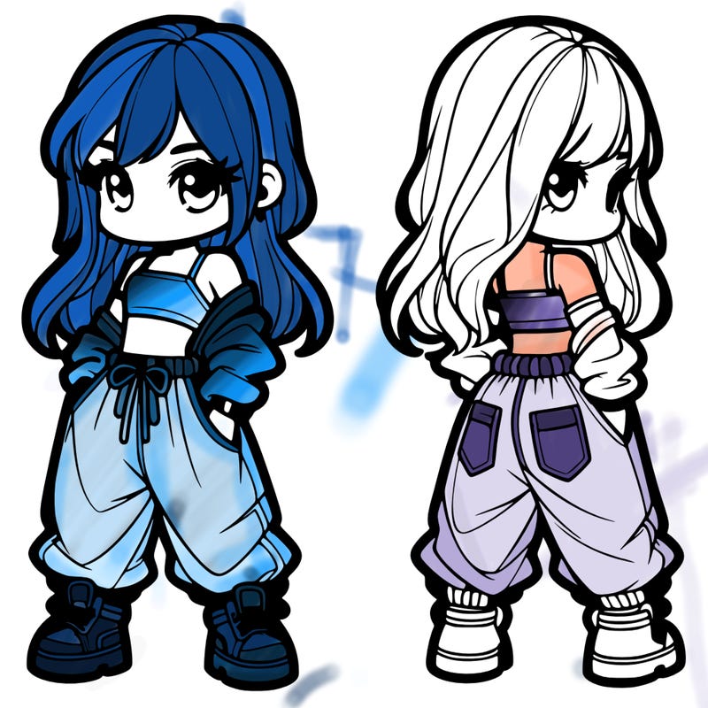 girl in crop top and baggy pants