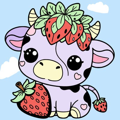 cute strawberry cow