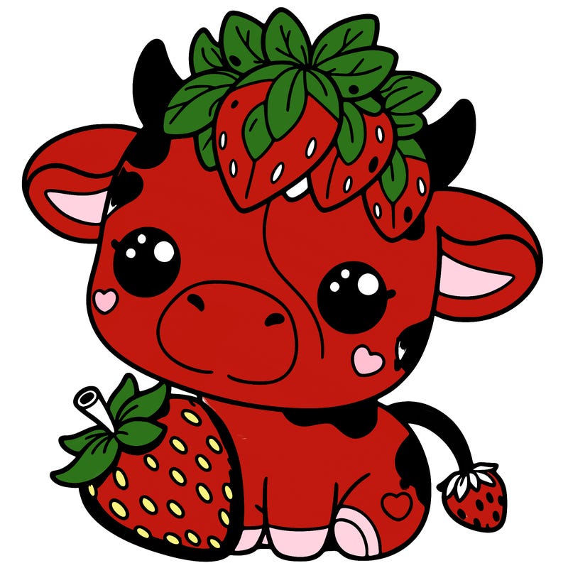cute strawberry cow
