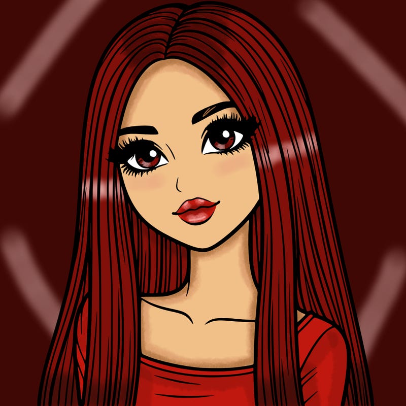 realistic girl with straight and long hair