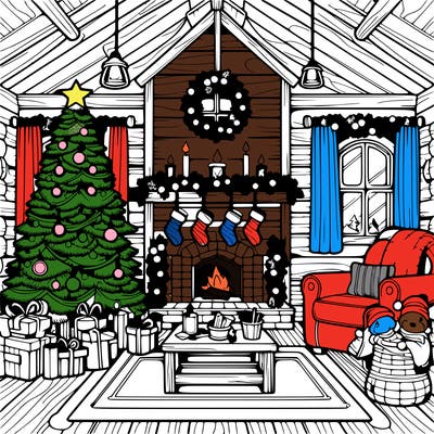 christmas house interior