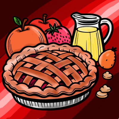 a pie of food