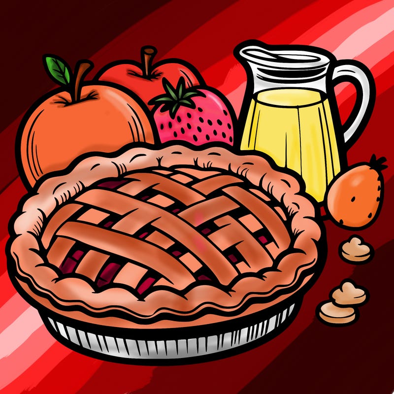 a pie of food
