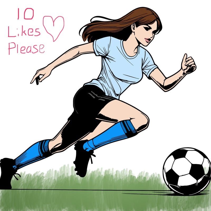 realistic woman playing soccer