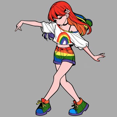 realistic girl danceing