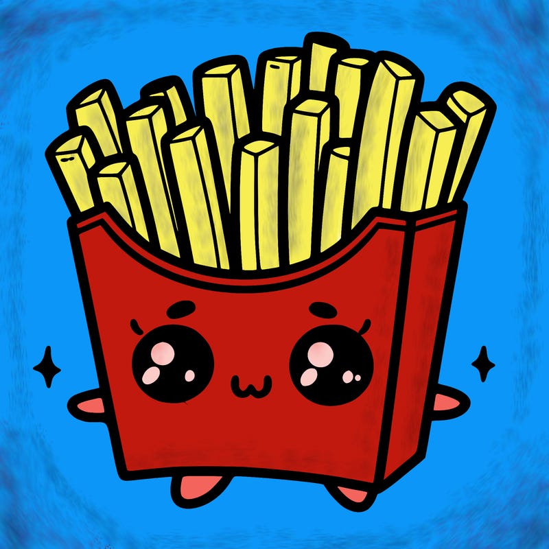a cute. french fries