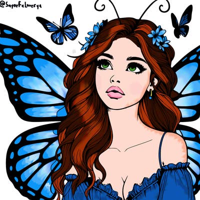 butterfly fairy realistic girl