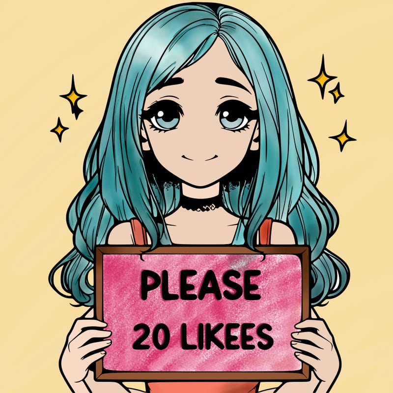 realistic girl holding a sign that says please 20 likes