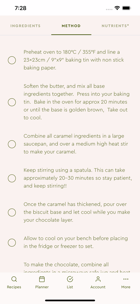 Welle Club - Welle Club app screenshot showing the method tab with step by step instructions for a keto recipe.
