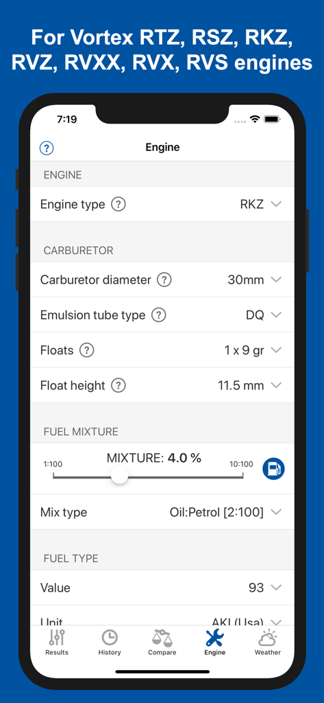 Jetting Vortex KZ1 / KZ2 Kart - Sports App | MWM