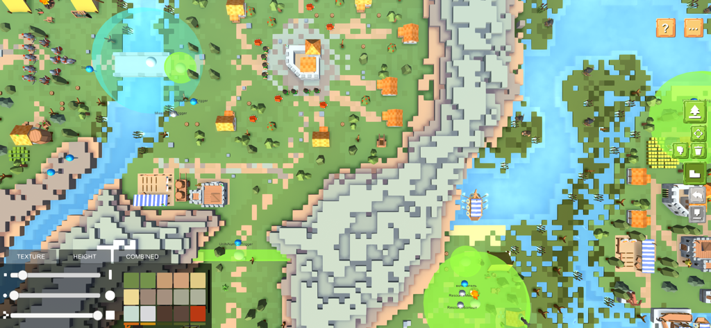 RTS Siege Up! - Top down view of the level editor in RTS Siege Up showing map creation and terrain editing tools