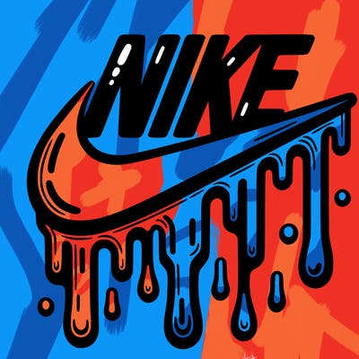 dripping nike logo