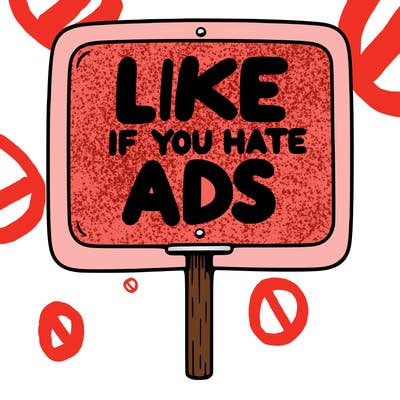 a sign that says like if you hate ads
