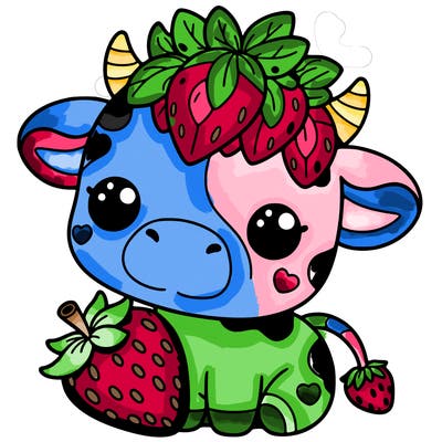 cute strawberry cow