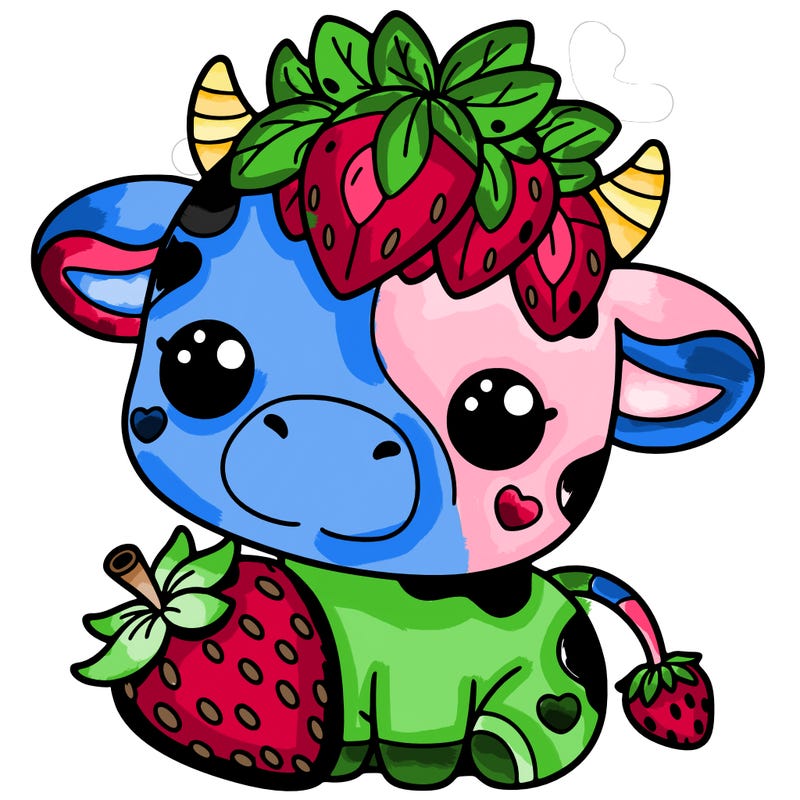 cute strawberry cow