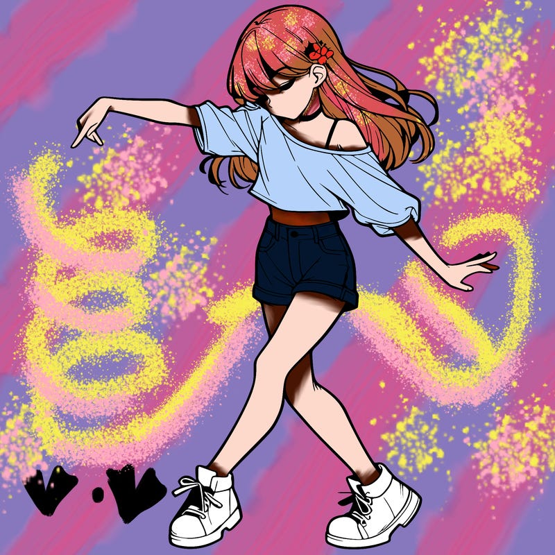 realistic girl danceing
