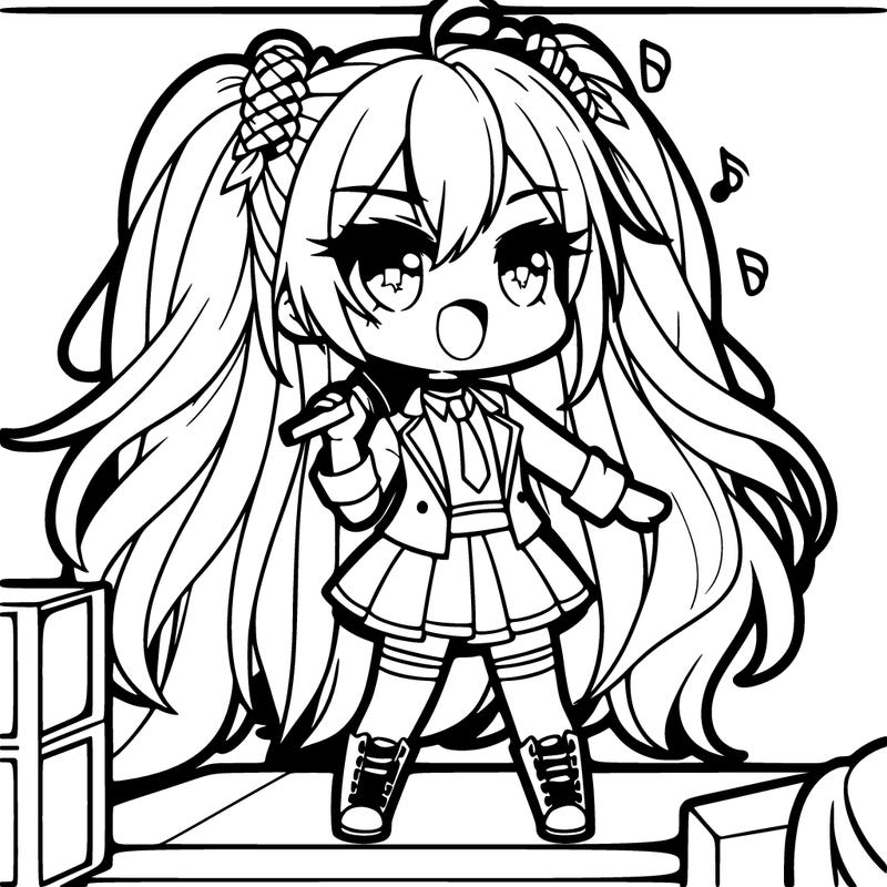 hatsume miku singing chibi