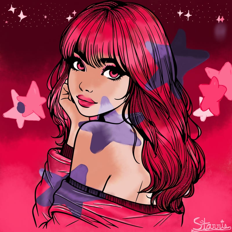 realistic girl with bangs looking over her shoulder