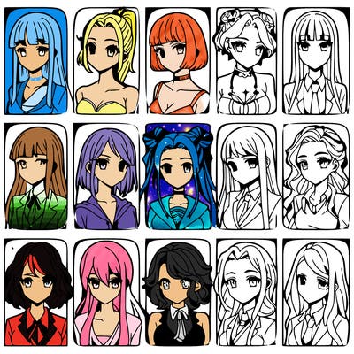 girls that look diffrent anime