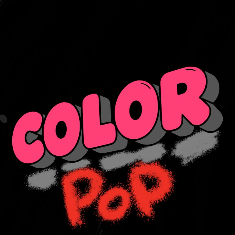 a sign that says color in bubble writing
