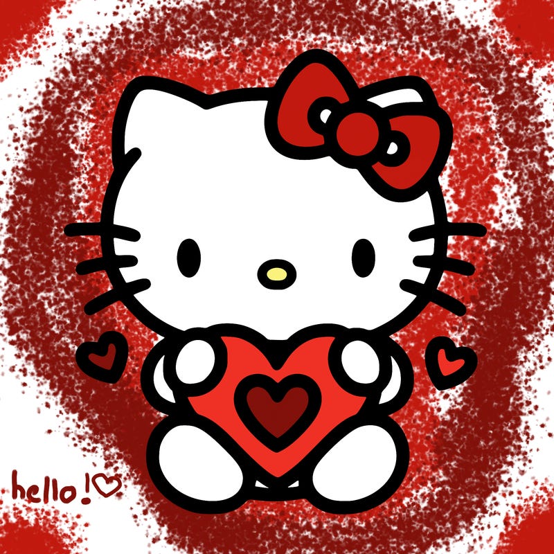 cute hello kitty with heart