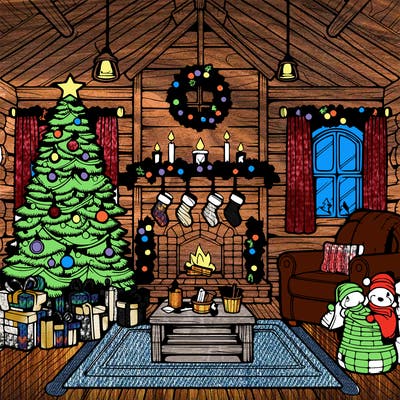 christmas house interior