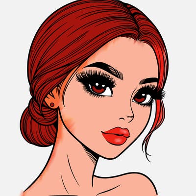 realistic girl with lashes