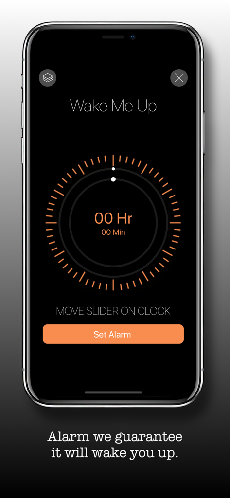 Flip Clock - Digital Clock - Minimalist alarm setting screen for the Flip Clock app on an iPhone