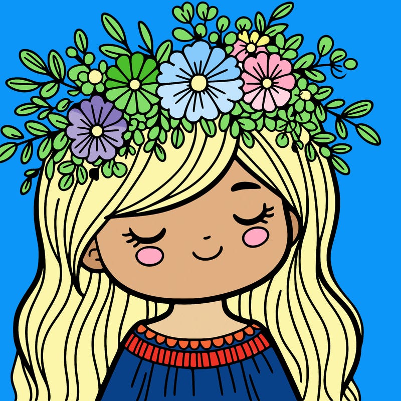 girl with flowers crown