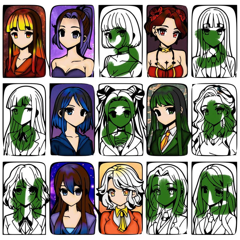 girls that look diffrent anime