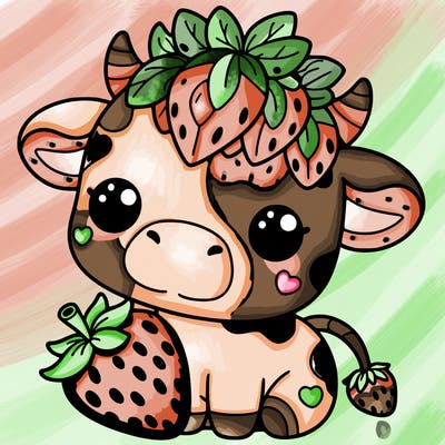 cute strawberry cow