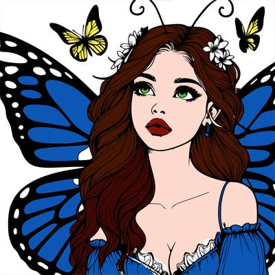butterfly fairy realistic girl