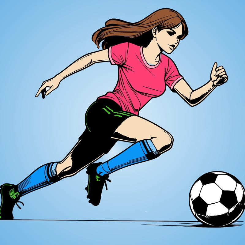 realistic woman playing soccer