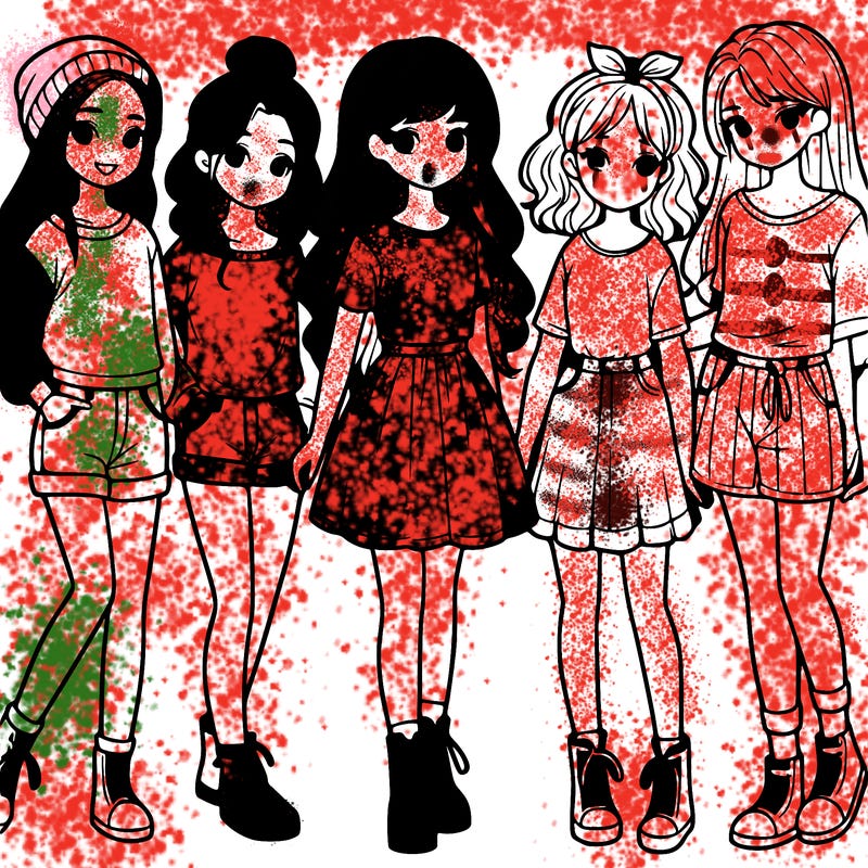 a group of five girls