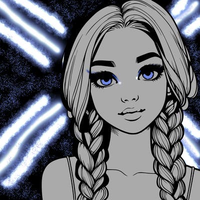 realistic girl with braids