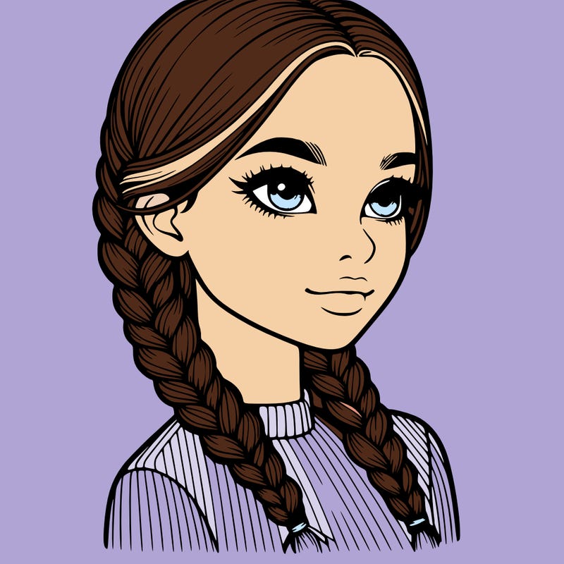 realistic girl with braids