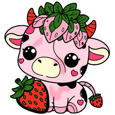 cute strawberry cow