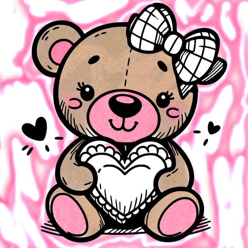 teddy bear hugging a heart