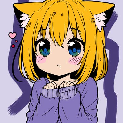 shy anime catgirl
