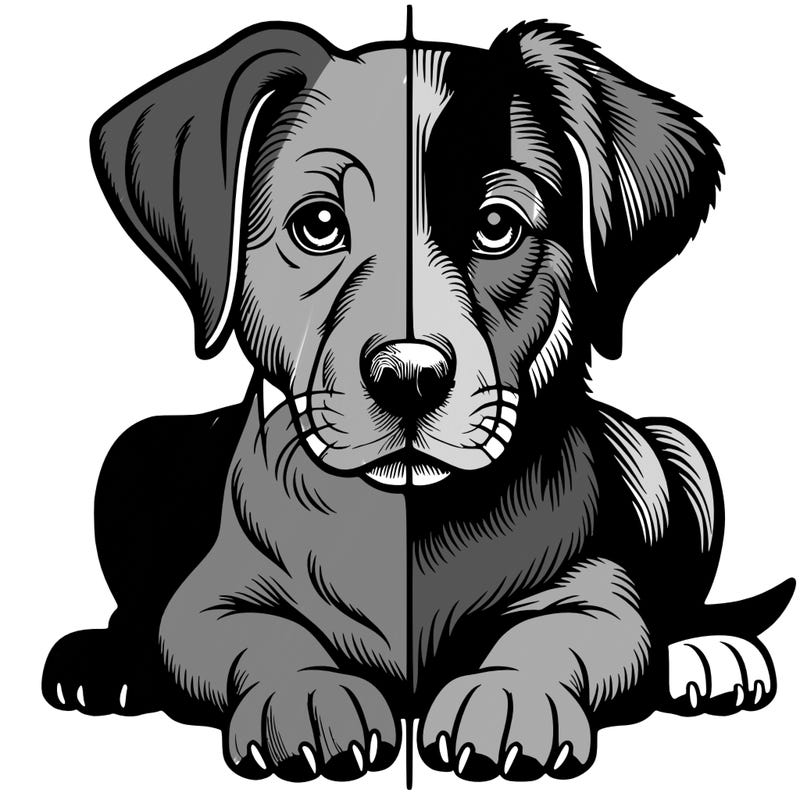 realistic dog split picture