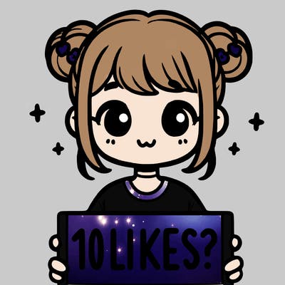 cute girl that is holding a sign that says 10 likes?