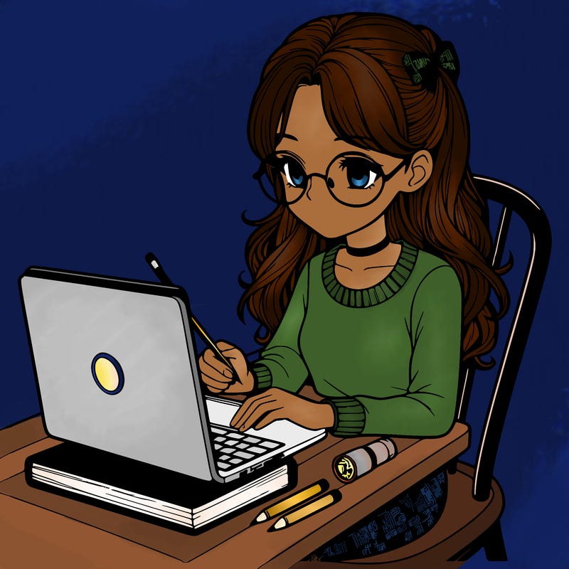 realistic girl with laptop