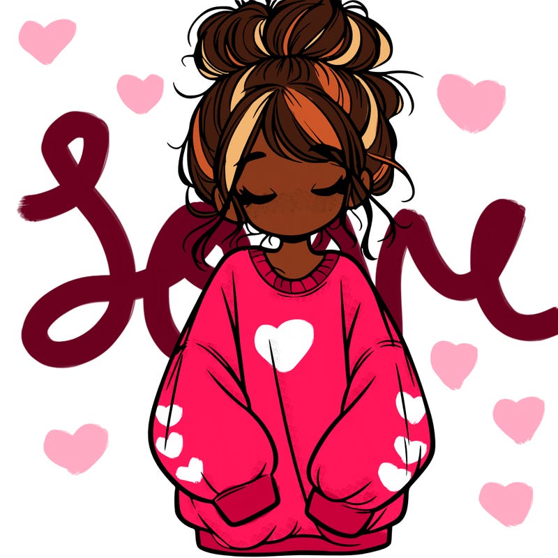 girl with baggy sweatshirt and messy bun