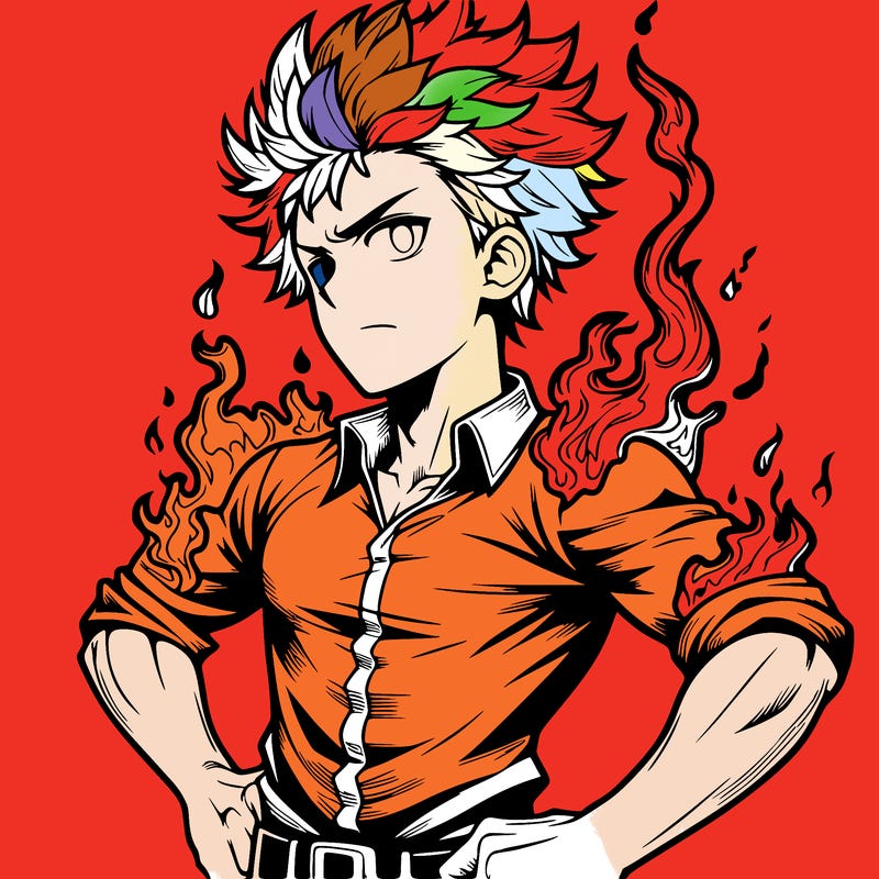 realistic manga man of fire