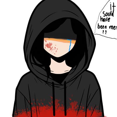 faceless girl in hoodie