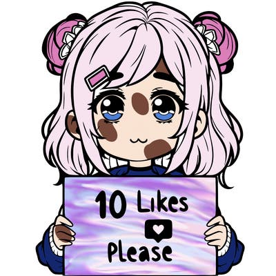 a girl with a sign saying 10 likes please