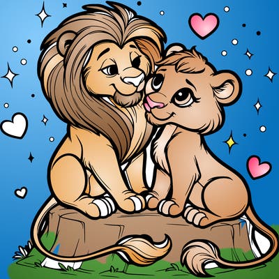 lion and lioness inlove