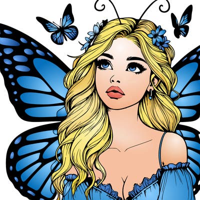 butterfly fairy realistic girl