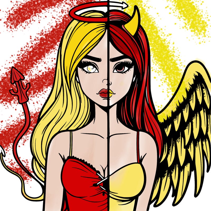 devil vs angel realistic girl