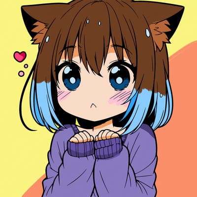 shy anime catgirl